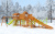 Детская деревянная зимняя горка "IgraGrad Snow Fox 5,9 м + "Панда Фани Грайд"