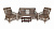 Комплект LEGEND кофейный 4 персоны, коричневый, белый