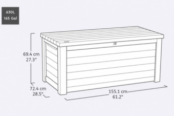 Сундук Деко 630л (Deco deck 630 L Walnut) темно-коричневый, светло-коричневый