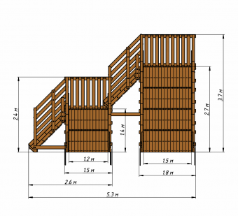 Зимняя горка SWAN-4 (Два спуска длиной 9,4 и 4,7 м)
